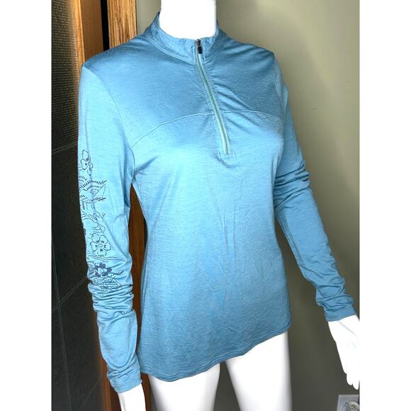 IBEX Womens Woolies 1/4 Zip Long Sleeve Mock Neck Baselayer Top Merino Wool Med - Picture 1 of 10